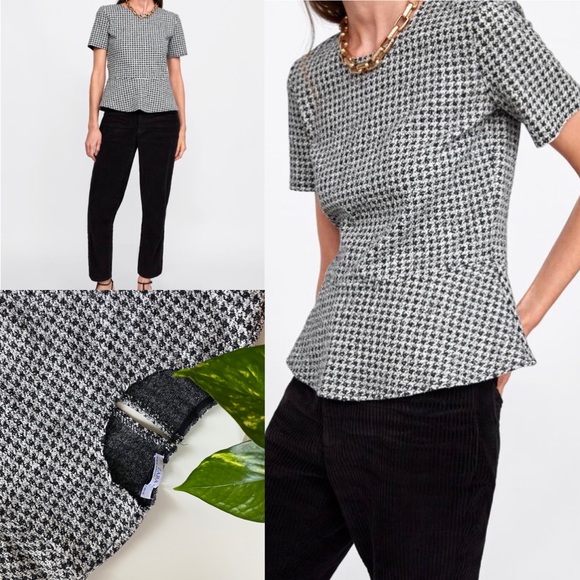 houndstooth peplum top